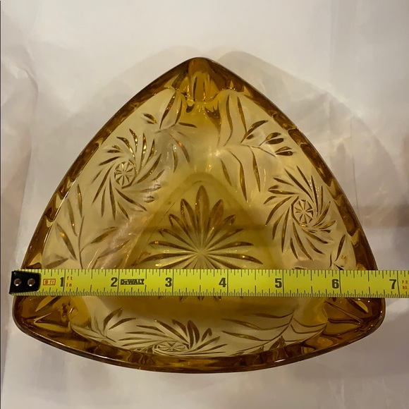 Vintage mid century Hazel Atlas amber ashtray - Picture 9 of 12